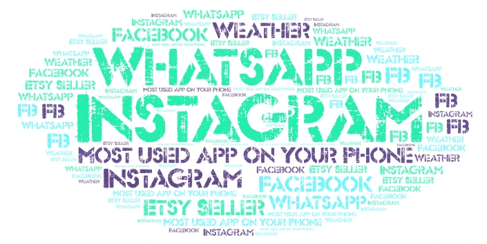 Most used app on your phone? word cloud art