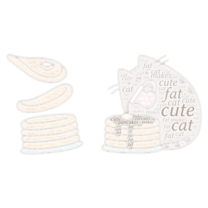 fat cute cat makes pancakes word cloud art