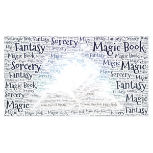 Magic Book word cloud art
