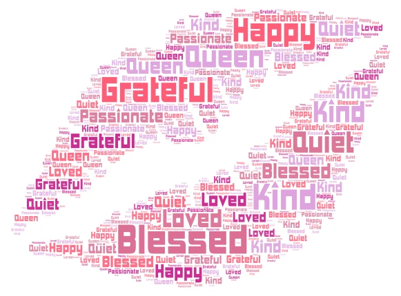 Blessed Queen word cloud art