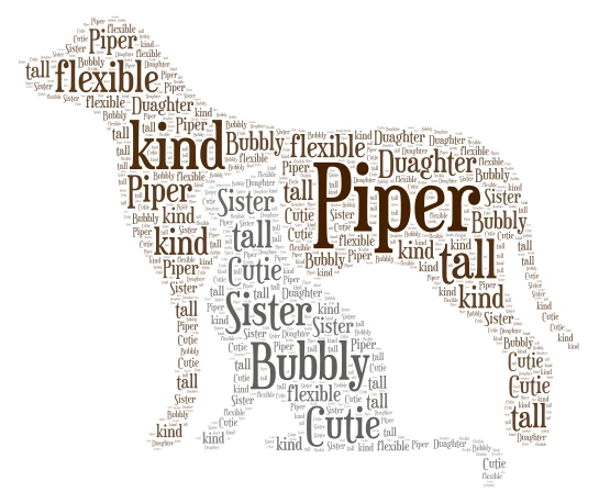 Piper word cloud art