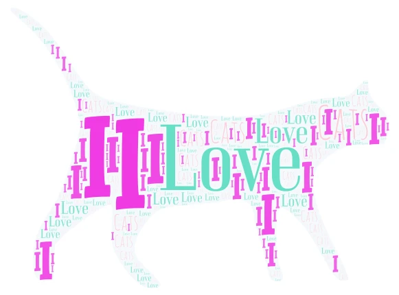 I love cats word cloud art