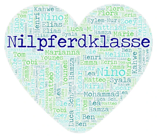 Nilpferdklasse word cloud art
