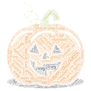 halloween pumpkin word cloud art