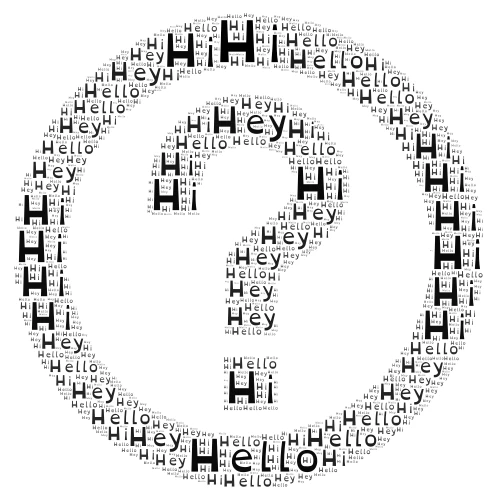 Greeting word cloud art