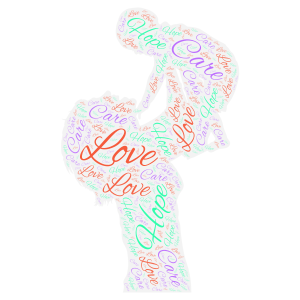 Baby and Mom word cloud art