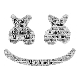 Fortnite Marshmello word cloud art