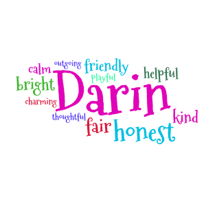 Darin  word cloud art