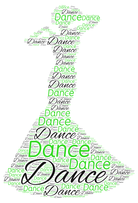 dance word cloud art