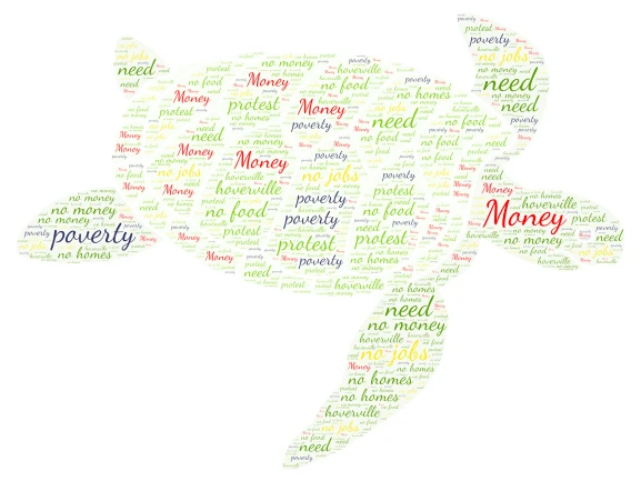 The Great Depression word cloud art
