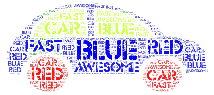 The awesome car word cloud art