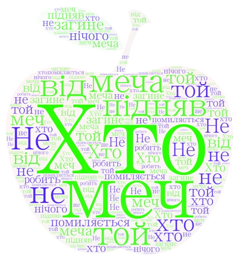 Apple word cloud art