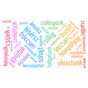 igék-jelen/múlt idő word cloud art